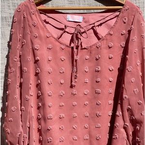 Cinnamon gauze textured top